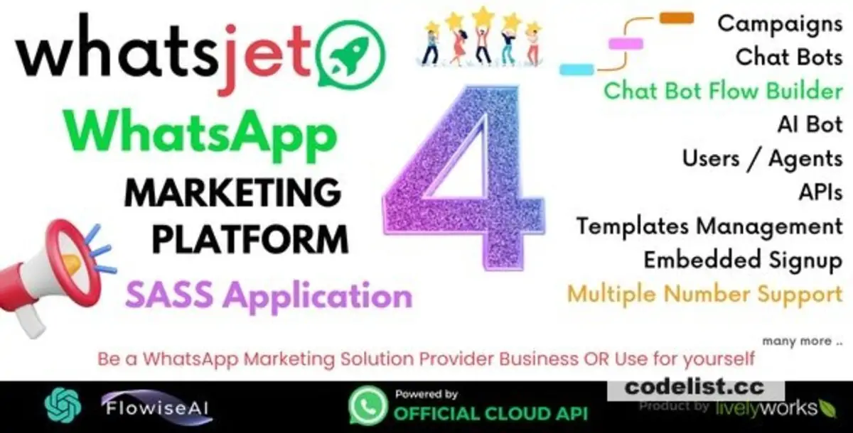 WhatsJet SaaS - A WhatsApp Marketing Platform with Bulk Sending, Campaigns, Chat Bots & CRM
